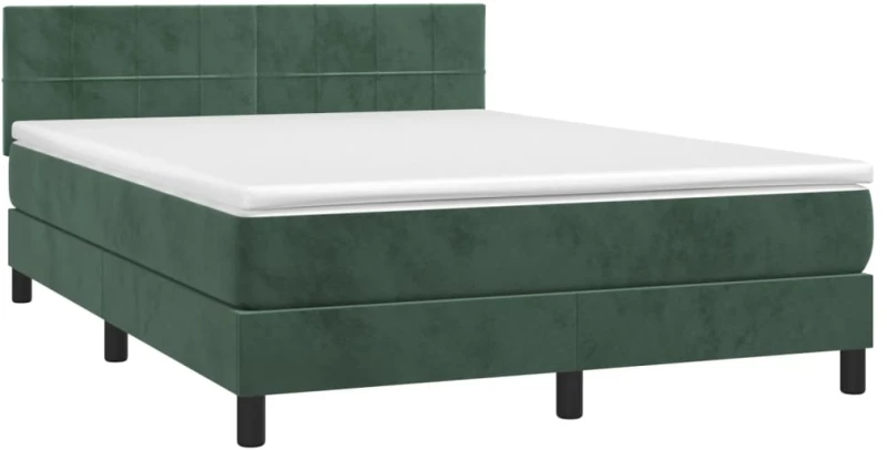 ΚΡΕΒΑΤΙ BOXSPRING ΜΕ ΣΤΡΩΜΑ ΣΚΟΥΡΟ ΠΡΑΣΙΝΟ 140X200ΕΚ. ΒΕΛΟΥΔΙΝΟ 3141308