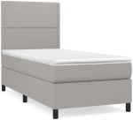 ΚΡΕΒΑΤΙ BOXSPRING ΜΕ ΣΤΡΩΜΑ ΑΝΟΙΧΤΟ ΓΚΡΙ 90X200 ΕΚ. ΥΦΑΣΜΑΤΙΝΟ 3141665