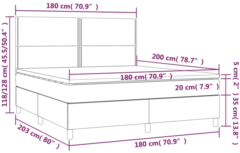 ΚΡΕΒΑΤΙ BOXSPRING ΜΕ ΣΤΡΩΜΑ ΣΚΟΥΡΟ ΚΑΦΕ 180X200 ΕΚ ΥΦΑΣΜΑΤΙΝΟ 3141716