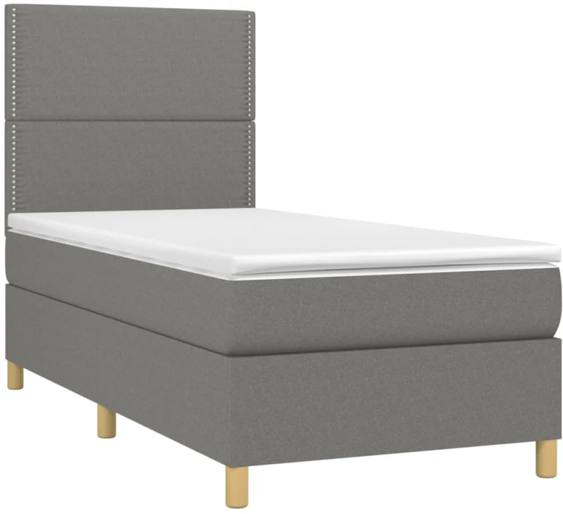 ΚΡΕΒΑΤΙ BOXSPRING ΜΕ ΣΤΡΩΜΑ ΣΚΟΥΡΟ ΓΚΡΙ 90X200 ΕΚ. ΥΦΑΣΜΑΤΙΝΟ 3142226