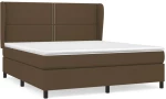 ΚΡΕΒΑΤΙ BOXSPRING ΜΕ ΣΤΡΩΜΑ ΣΚΟΥΡΟ ΚΑΦΕ 180X200 ΕΚ ΥΦΑΣΜΑΤΙΝΟ 3127904