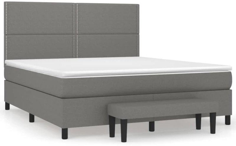 ΚΡΕΒΑΤΙ BOXSPRING ΜΕ ΣΤΡΩΜΑ ΣΚΟΥΡΟ ΓΚΡΙ 180X200 ΕΚ ΥΦΑΣΜΑΤΙΝ 3136534