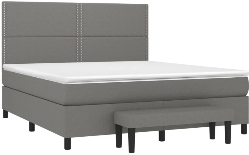 ΚΡΕΒΑΤΙ BOXSPRING ΜΕ ΣΤΡΩΜΑ ΣΚΟΥΡΟ ΓΚΡΙ 180X200 ΕΚ ΥΦΑΣΜΑΤΙΝ 3136534