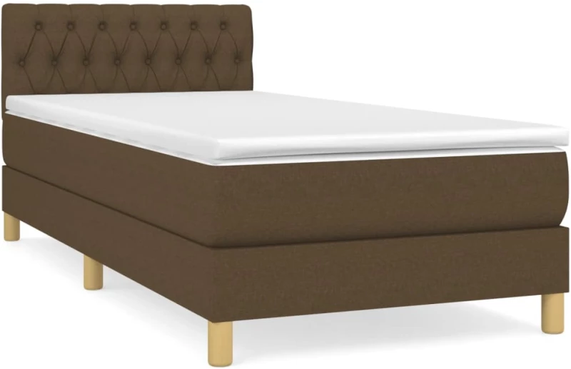 ΚΡΕΒΑΤΙ BOXSPRING ΜΕ ΣΤΡΩΜΑ ΣΚΟΥΡΟ ΚΑΦΕ 90X190 ΕΚ. ΥΦΑΣΜΑΤΙΝΟ 3140820