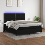ΚΡΕΒΑΤΙ BOXSPRING ΜΕ ΣΤΡΩΜΑ & LED ΜΑΥΡΟ 180X200 ΕΚ. ΥΦΑΣΜΑΤΙΝΟ 3134815