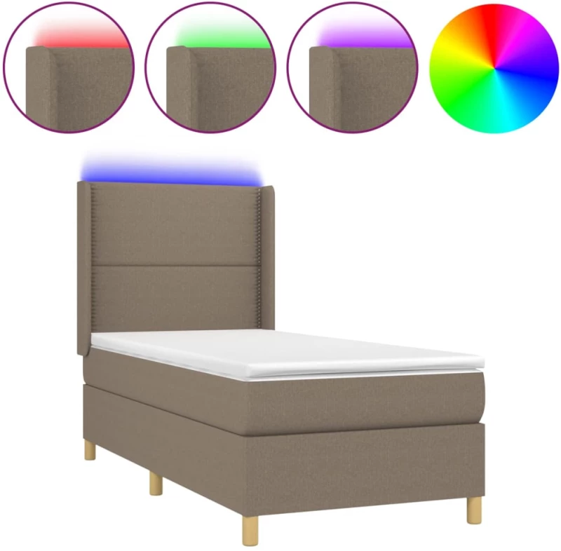 ΚΡΕΒΑΤΙ BOXSPRING ΜΕ ΣΤΡΩΜΑ & LED TAUPE 100X200 ΕΚ. ΥΦΑΣΜΑΤΙΝΟ 3138777