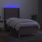 ΚΡΕΒΑΤΙ BOXSPRING ΜΕ ΣΤΡΩΜΑ & LED TAUPE 100X200 ΕΚ. ΥΦΑΣΜΑΤΙΝΟ 3138777