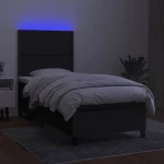 ΚΡΕΒΑΤΙ BOXSPRING ΜΕ ΣΤΡΩΜΑ & LED ΜΑΥΡΟ 90X190 ΕΚ. ΥΦΑΣΜΑΤΙΝΟ 3134759