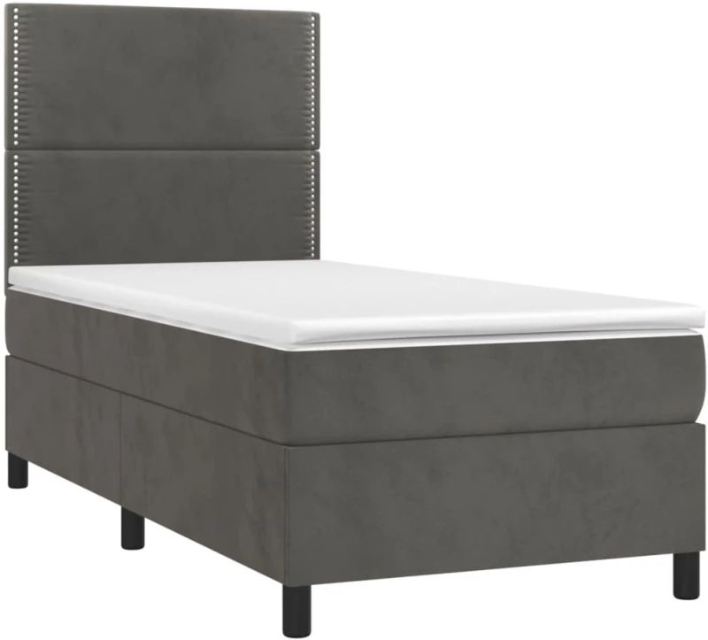 ΚΡΕΒΑΤΙ BOXSPRING ΜΕ ΣΤΡΩΜΑ & LED ΣΚ. ΓΚΡΙ 80X200 ΕΚ. ΒΕΛΟΥΔΙΝΟ 3136030