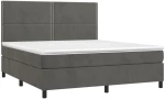 ΚΡΕΒΑΤΙ BOXSPRING ΜΕ ΣΤΡΩΜΑ & LED ΣΚ. ΓΚΡΙ 160X200ΕΚ. ΒΕΛΟΥΔΙΝΟ 3136072