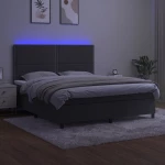 ΚΡΕΒΑΤΙ BOXSPRING ΜΕ ΣΤΡΩΜΑ & LED ΣΚ. ΓΚΡΙ 160X200ΕΚ. ΒΕΛΟΥΔΙΝΟ 3136072