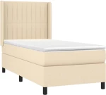ΚΡΕΒΑΤΙ BOXSPRING ΜΕ ΣΤΡΩΜΑ & LED ΚΡΕΜ 90X190 ΕΚ. ΥΦΑΣΜΑΤΙΝΟ 3138442