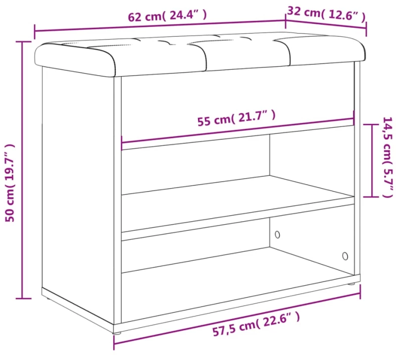 ΠΑΠΟΥΤΣΟΘΗΚΗ ΓΚΡΙ SONOMA 62X32X50 ΕΚ. ΑΠΟ ΕΠΕΞΕΡΓΑΣΜΕΝΟ ΞΥΛΟ 835101