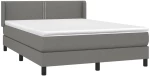 ΚΡΕΒΑΤΙ BOXSPRING ΜΕ ΣΤΡΩΜΑ ΣΚΟΥΡΟ ΓΚΡΙ 140X190 ΕΚ. ΥΦΑΣΜΑΤΙΝΟ 3129626