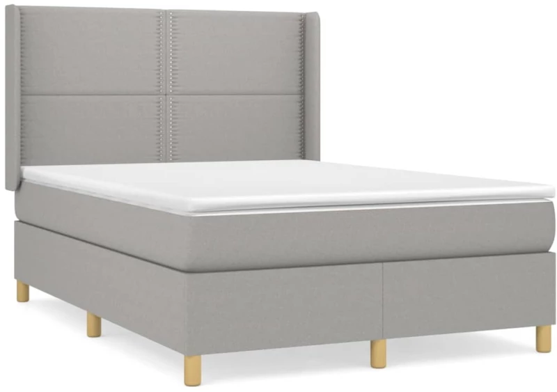 ΚΡΕΒΑΤΙ BOXSPRING ΜΕ ΣΤΡΩΜΑ ΑΝΟΙΧΤΟ ΓΚΡΙ 140X190 ΕΚ. ΥΦΑΣΜΑΤΙΝΟ 3131905