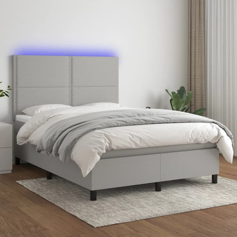 ΚΡΕΒΑΤΙ BOXSPRING ΜΕ ΣΤΡΩΜΑ & LED ΑΝ.ΓΚΡΙ 140X200ΕΚ. ΥΦΑΣΜΑΤΙΝΟ 3134797