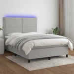 ΚΡΕΒΑΤΙ BOXSPRING ΜΕ ΣΤΡΩΜΑ & LED ΑΝ.ΓΚΡΙ 140X200ΕΚ. ΥΦΑΣΜΑΤΙΝΟ 3134797