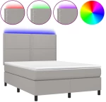 ΚΡΕΒΑΤΙ BOXSPRING ΜΕ ΣΤΡΩΜΑ & LED ΑΝ.ΓΚΡΙ 140X200ΕΚ. ΥΦΑΣΜΑΤΙΝΟ 3134797