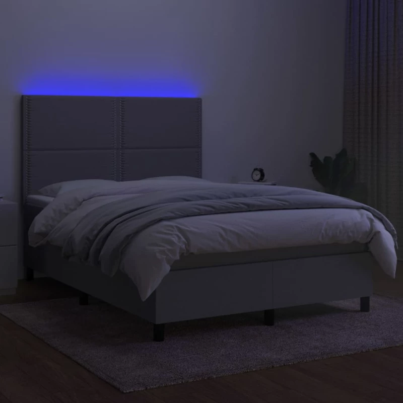 ΚΡΕΒΑΤΙ BOXSPRING ΜΕ ΣΤΡΩΜΑ & LED ΑΝ.ΓΚΡΙ 140X200ΕΚ. ΥΦΑΣΜΑΤΙΝΟ 3134797