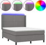 ΚΡΕΒΑΤΙ BOXSPRING ΜΕ ΣΤΡΩΜΑ & LED ΣΚ.ΓΚΡΙ 140X200 ΕΚ ΥΦΑΣΜΑΤΙΝΟ 3138238