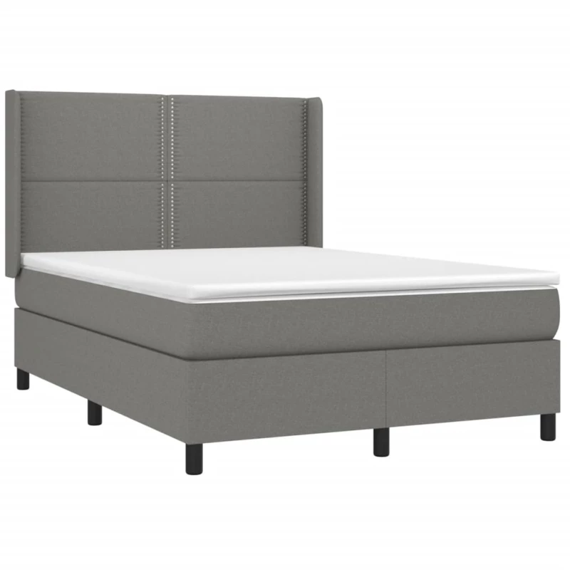 ΚΡΕΒΑΤΙ BOXSPRING ΜΕ ΣΤΡΩΜΑ & LED ΣΚ.ΓΚΡΙ 140X200 ΕΚ ΥΦΑΣΜΑΤΙΝΟ 3138238