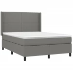 ΚΡΕΒΑΤΙ BOXSPRING ΜΕ ΣΤΡΩΜΑ & LED ΣΚ.ΓΚΡΙ 140X200 ΕΚ ΥΦΑΣΜΑΤΙΝΟ 3138238