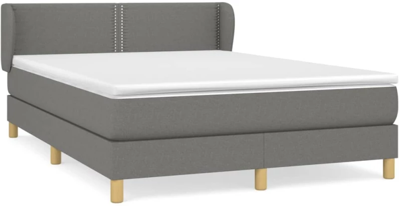 ΚΡΕΒΑΤΙ BOXSPRING ΜΕ ΣΤΡΩΜΑ ΣΚΟΥΡΟ ΓΚΡΙ 140X190 ΕΚ. ΥΦΑΣΜΑΤΙΝΟ 3126718
