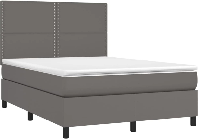 ΚΡΕΒΑΤΙ BOXSPRING ΜΕ ΣΤΡΩΜΑ & LED ΓΚΡΙ 140X200 ΕΚ. ΣΥΝΘ. ΔΕΡΜΑ 3135889