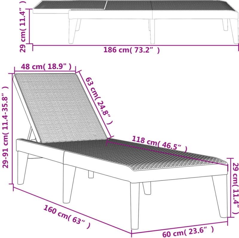 ΞΑΠΛΩΣΤΡΑ ΑΝΘΡΑΚΙ 186 X 60 X 29 ΑΠΟ ΠΟΛΥΠΡΟΠΥΛΕΝΙΟ 364221