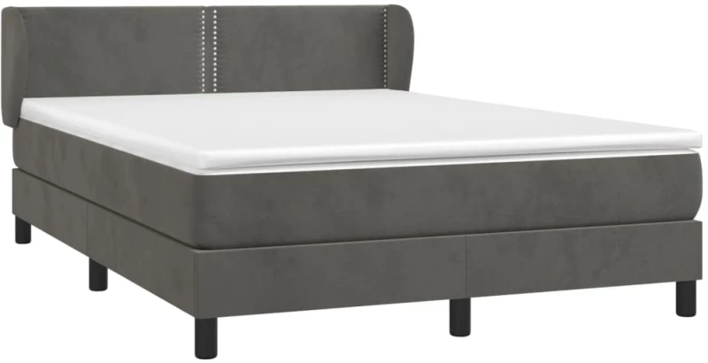 ΚΡΕΒΑΤΙ BOXSPRING ΜΕ ΣΤΡΩΜΑ ΣΚΟΥΡΟ ΓΚΡΙ 140X190 ΕΚ. ΒΕΛΟΥΔΙΝΟ 3127428