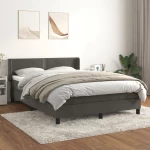 ΚΡΕΒΑΤΙ BOXSPRING ΜΕ ΣΤΡΩΜΑ ΣΚΟΥΡΟ ΓΚΡΙ 140X200 ΕΚ. ΒΕΛΟΥΔΙΝΟ 3130902