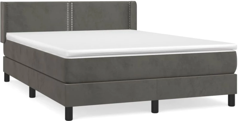ΚΡΕΒΑΤΙ BOXSPRING ΜΕ ΣΤΡΩΜΑ ΣΚΟΥΡΟ ΓΚΡΙ 140X200 ΕΚ. ΒΕΛΟΥΔΙΝΟ 3130902