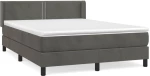 ΚΡΕΒΑΤΙ BOXSPRING ΜΕ ΣΤΡΩΜΑ ΣΚΟΥΡΟ ΓΚΡΙ 140X200 ΕΚ. ΒΕΛΟΥΔΙΝΟ 3130902