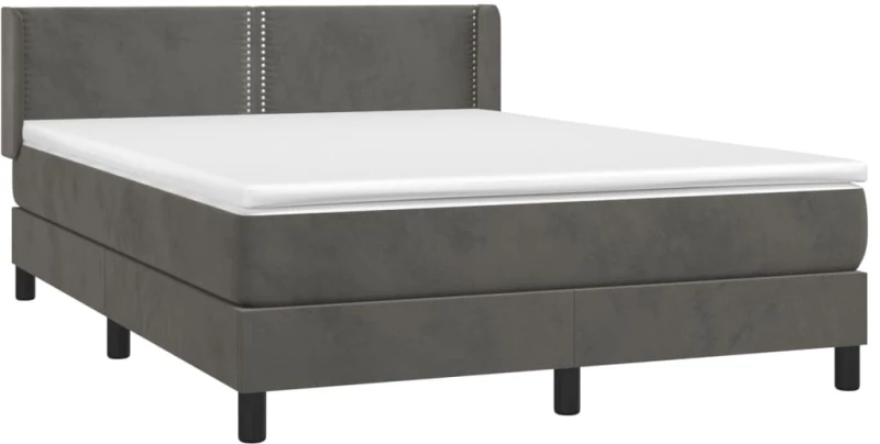 ΚΡΕΒΑΤΙ BOXSPRING ΜΕ ΣΤΡΩΜΑ ΣΚΟΥΡΟ ΓΚΡΙ 140X200 ΕΚ. ΒΕΛΟΥΔΙΝΟ 3130902