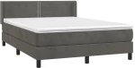 ΚΡΕΒΑΤΙ BOXSPRING ΜΕ ΣΤΡΩΜΑ ΣΚΟΥΡΟ ΓΚΡΙ 140X200 ΕΚ. ΒΕΛΟΥΔΙΝΟ 3130902