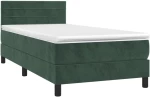 ΚΡΕΒΑΤΙ BOXSPRING ΜΕ ΣΤΡΩΜΑ ΣΚΟΥΡΟ ΠΡΑΣΙΝΟ 90X190 ΕΚ. ΒΕΛΟΥΔΙΝΟ 3141338