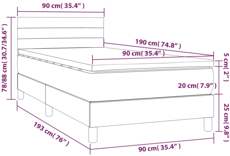 ΚΡΕΒΑΤΙ BOXSPRING ΜΕ ΣΤΡΩΜΑ ΣΚΟΥΡΟ ΠΡΑΣΙΝΟ 90X190 ΕΚ. ΒΕΛΟΥΔΙΝΟ 3141338