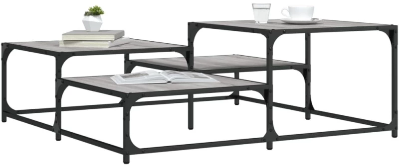 ΤΡΑΠΕΖΑΚΙ ΣΑΛΟΝΙΟΥ ΓΚΡΙ SONOMA 107 X 107 X 40 ΕΚ. ΕΠΕΞΕΡΓ. ΞΥΛΟ 837755