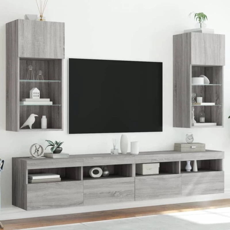 ΈΠΙΠΛΑ ΤΗΛΕΟΡΑΣΗΣ ΜΕ LED 2 ΤΕΜ. ΓΚΡΙ SONOMA 40,5X30X90 ΕΚ. 837054