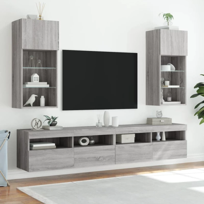 ΈΠΙΠΛΑ ΤΗΛΕΟΡΑΣΗΣ ΜΕ LED 2 ΤΕΜ. ΓΚΡΙ SONOMA 40,5X30X90 ΕΚ. 837054