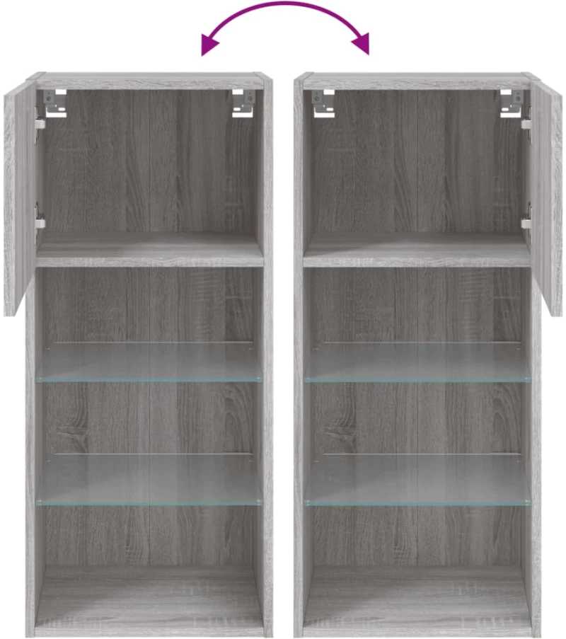 ΈΠΙΠΛΑ ΤΗΛΕΟΡΑΣΗΣ ΜΕ LED 2 ΤΕΜ. ΓΚΡΙ SONOMA 40,5X30X90 ΕΚ. 837054