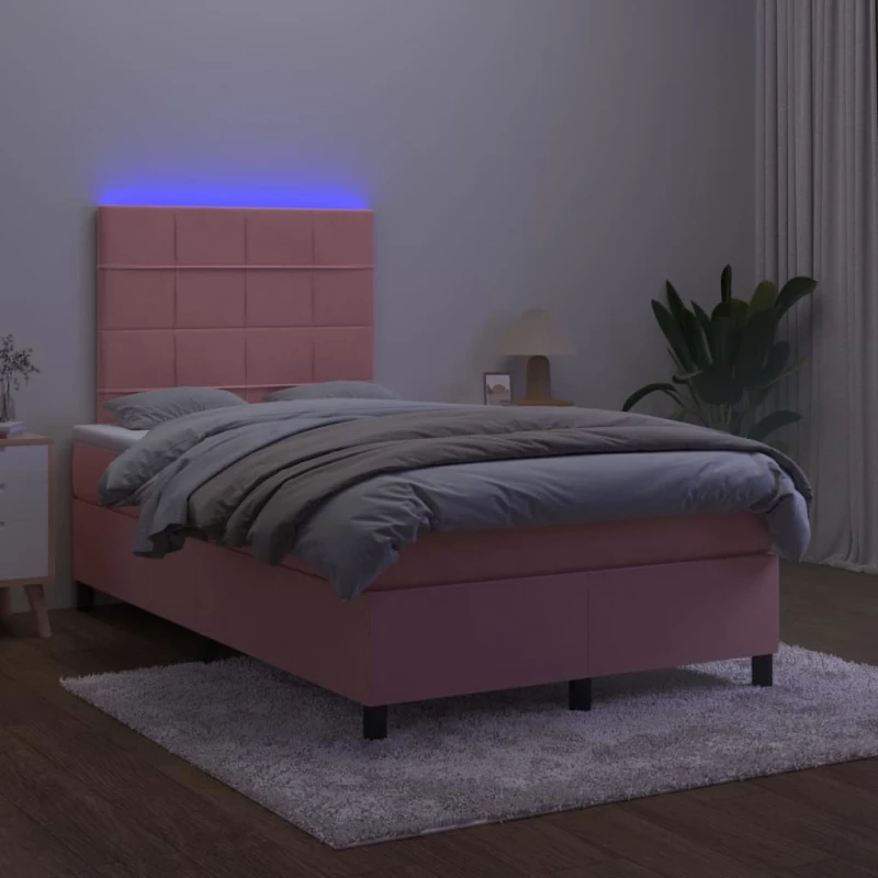 ΚΡΕΒΑΤΙ BOXSPRING ΜΕ ΣΤΡΩΜΑ & LED ΡΟΖ 120X200 ΕΚ. ΒΕΛΟΥΔΙΝΟ 3136118