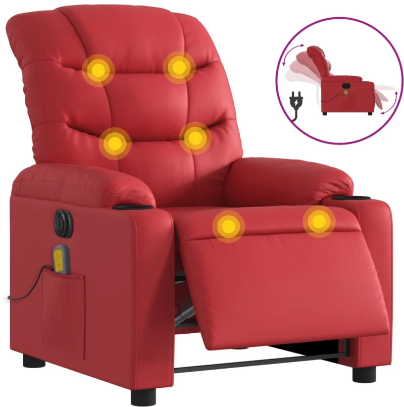 ΠΟΛΥΘΡΟΝΑ ΜΑΣΑΖ ΑΝΑΚΛΙΝΟΜΕΝΗ ΗΛΕΚΤΡΙΚΗ ΚΟΚΚΙΝΗ ΣΥΝΘΕΤΙΚΟ ΔΕΡΜΑ 3206597