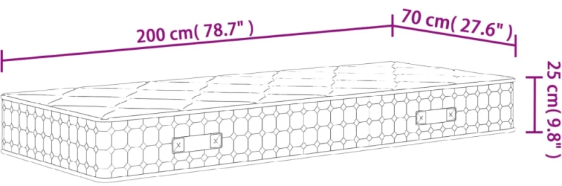 ΣΤΡΩΜΑ ΜΕ POCKET SPRINGS ΜΕΣΑΙΑ ΣΚΛΗΡΟΤΗΤΑ 70X200 ΕΚ. 372846