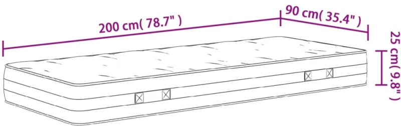 ΣΤΡΩΜΑ ΜΕ POCKET SPRINGS ΜΕΣΑΙΑ ΣΚΛΗΡΟΤΗΤΑ 90 X 200 ΕΚ. 372849