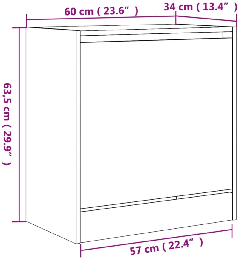 ΠΑΠΟΥΤΣΟΘΗΚΗ ΓΚΡΙ ΣΚΥΡΟΔΕΜΑΤΟΣ 60X34X63,5ΕΚ. ΕΠΕΞΕΡΓΑΣΜΕΝΟ ΞΥΛΟ 839941