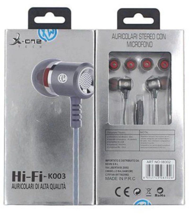 Ενσύρματα Ακουστικά In-Ear X-One K-003 Γκρι