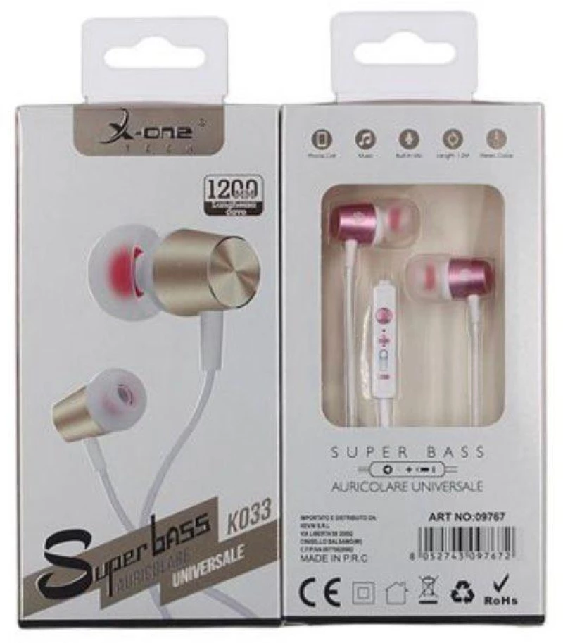 Ενσύρματα Ακουστικά In-Ear X-One K-033 Ροζ