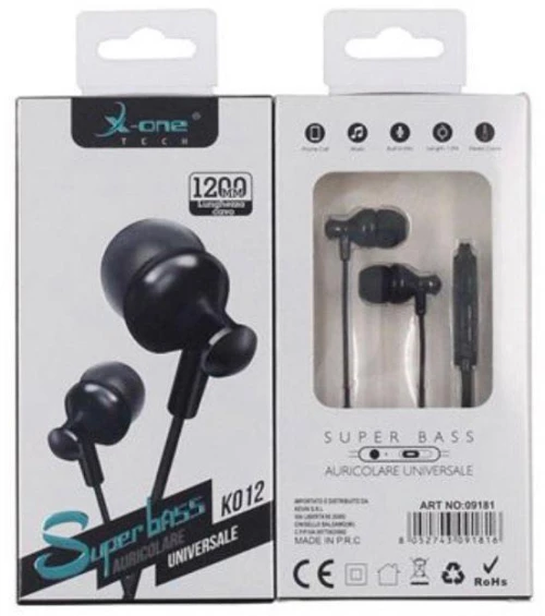 Ενσύρματα Ακουστικά In-Ear X-One K-012 Μαύρα