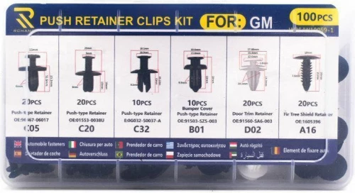 Push Retainer Clips Kit 100pcs